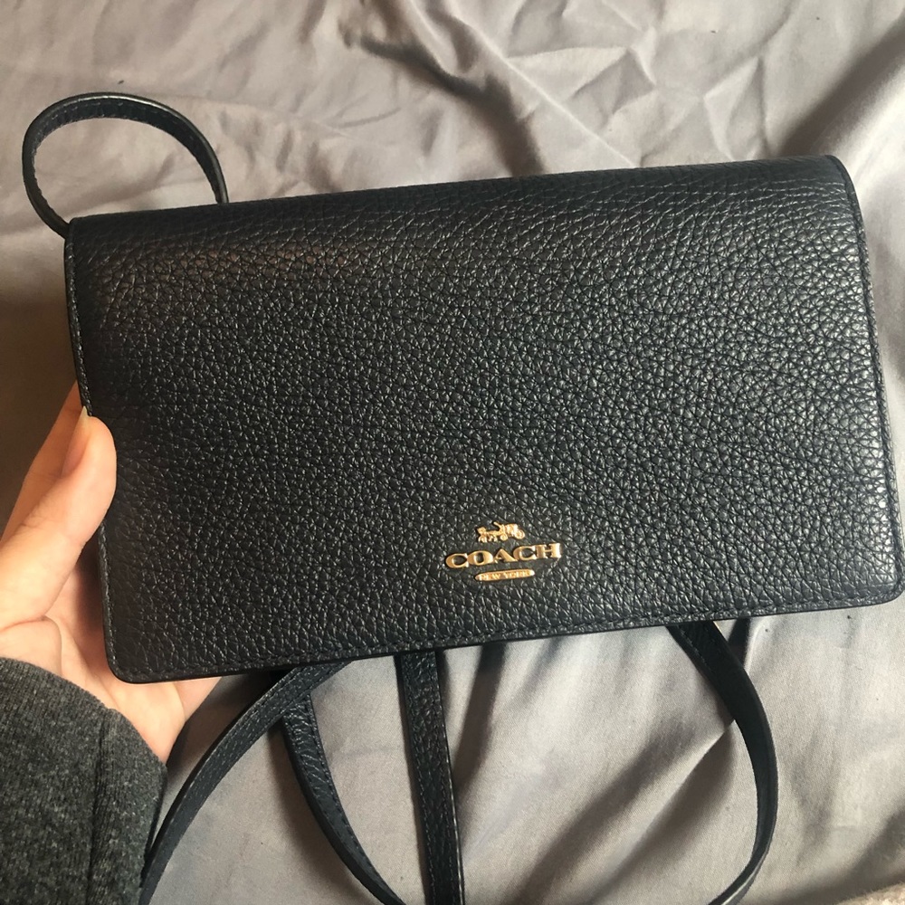Coach Wallet on Strap - Navy blue